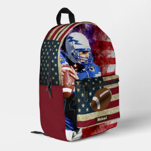 Custom Name American Football Boys Backpack