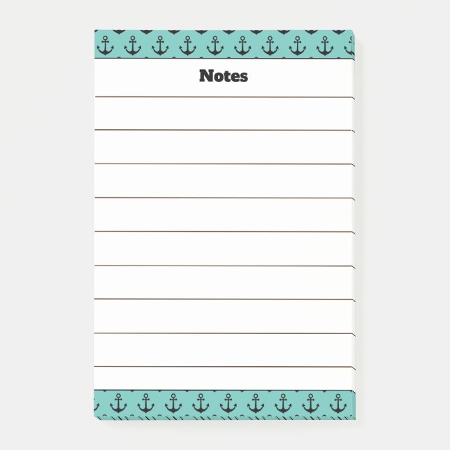 Custom Name Anchor Design Notepad (Front)