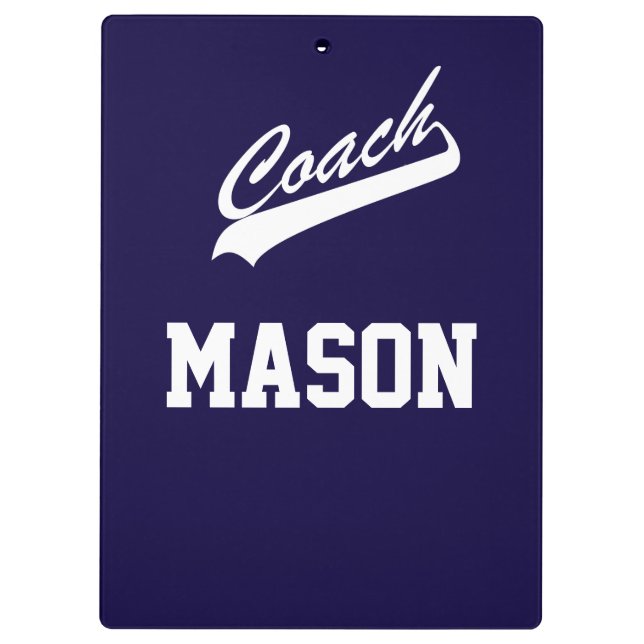 Custom Name and Colour Sports Coach Clipboard (Back)