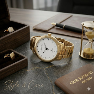 Custom Name and Date Couple Wedding Gift Watch