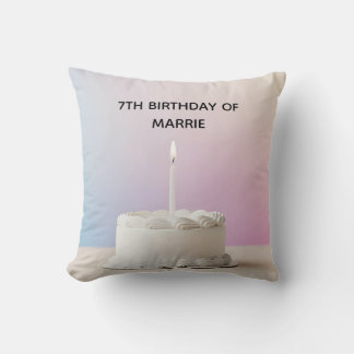 Custom name and date Happy Birthday Cushion