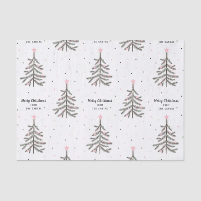 Custom Name and Greeting Christmas Tissue Paper (Front)