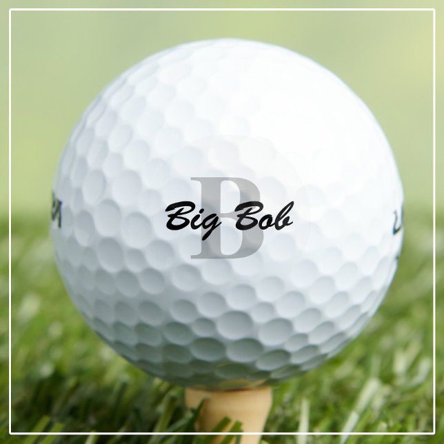 Custom Name and Initial Monogrammed Golf Balls (Personalized golf balls with monogram initial and name. Great gift for golfers. )