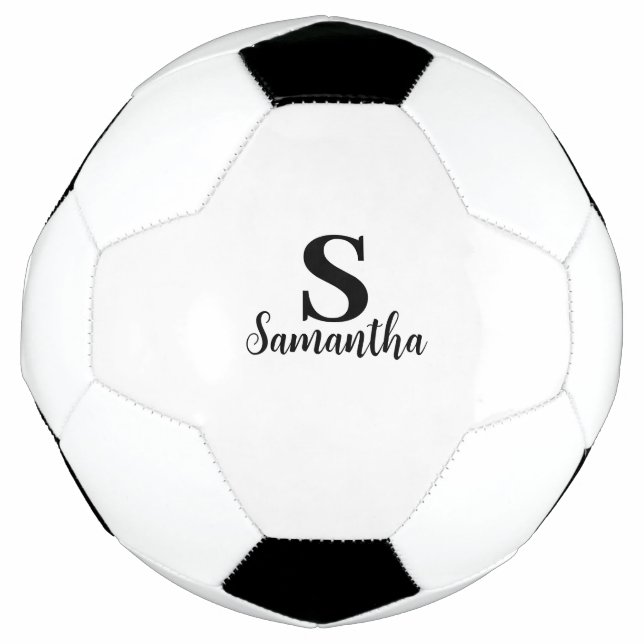 Custom Name and Initials Personalised Monogram Soccer Ball (Front)