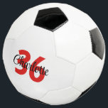 Custom Name and Jersey Number Kids Soccer Ball<br><div class="desc">Your favourite soccer player will love this personalised soccer ball.  Customise with players name and number.  This custom soccer ball will make a great gift for christmas,  birthdays or any other special occasion.</div>