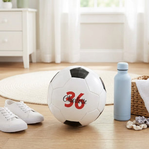 Custom Name and Jersey Number Kids Soccer Ball