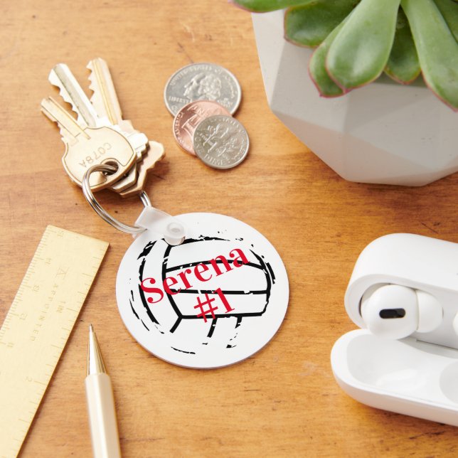 Custom Name And Jersey Volleyball Key Ring (Desk)