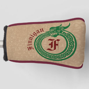 Custom Name and Monogram Celtic Style Ouroboros Golf Head Cover