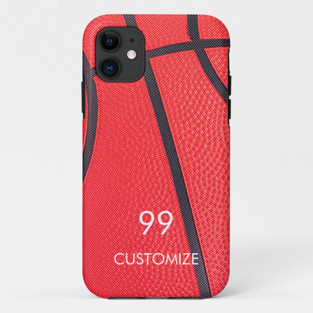 Custom Name And Number  Basketball Case-Mate iPhone Case (Back)