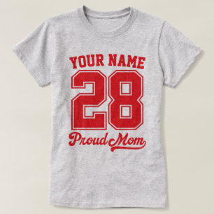 Custom Name and Number Shirt, Proud Mum T-Shirt