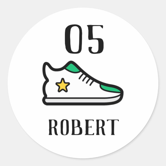 Custom name and number template sticker (Front)