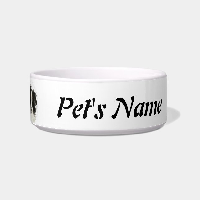 Custom Name and Photo Border Collie, Pet, Dog Bowl (Front)