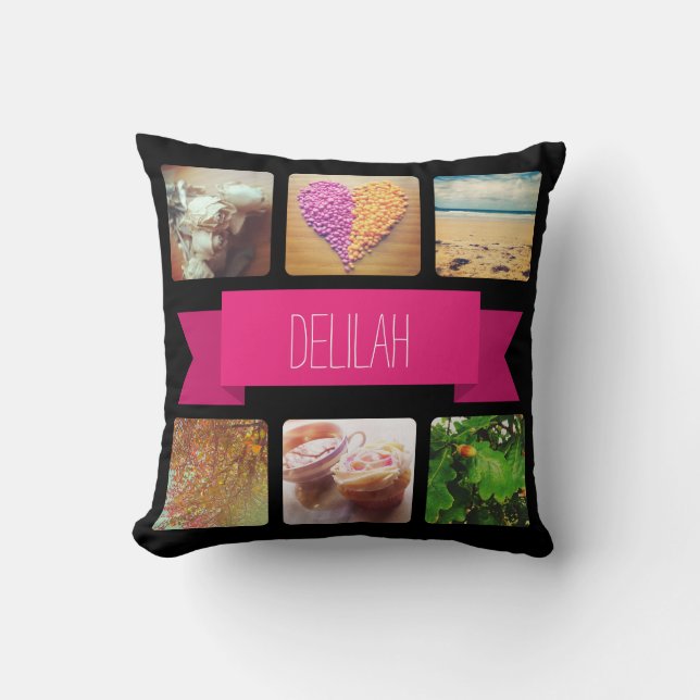 Custom Name and Photo Instagram Cushion (Front)