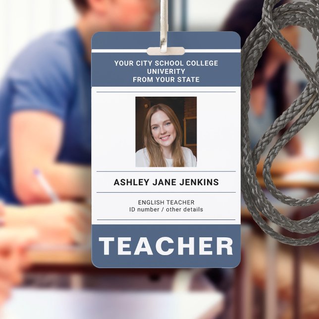 Custom name and photo school college teacher ID ID Badge (Creator Uploaded)