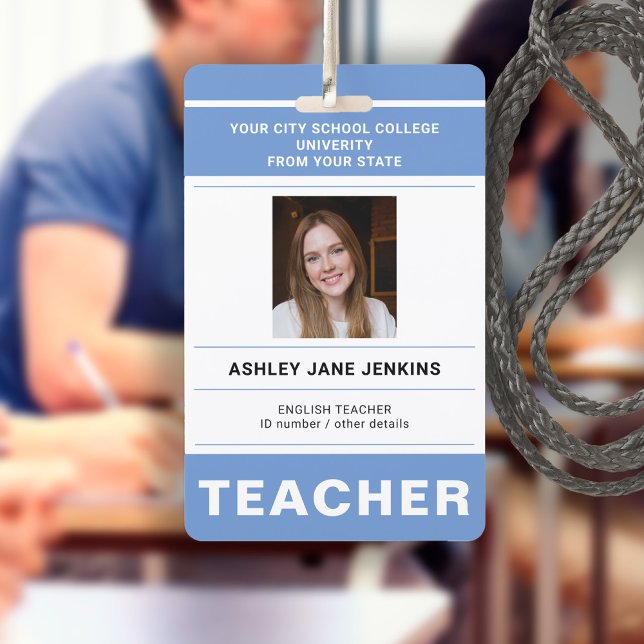 Custom name and photo school college teacher ID ID Badge (Creator Uploaded)
