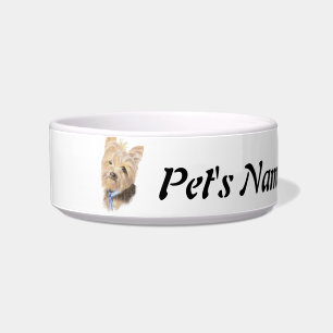 Custom Name and Photo Yorkshire Terrier Pet, Dog Bowl