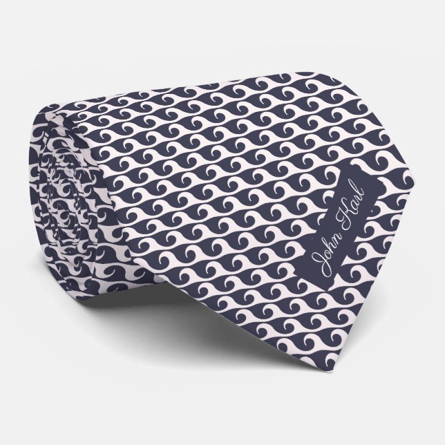 Custom Name and Text Nautical Tie (Rolled)
