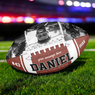 Custom Name and Text Photo Keepsake Gift Football