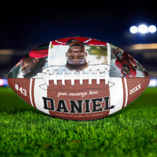 Custom Name and Text Photo Keepsake Gift Football
