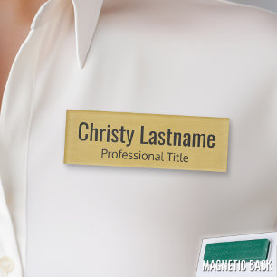 Custom Name and Title with faux Gold Foil Print Name Tag