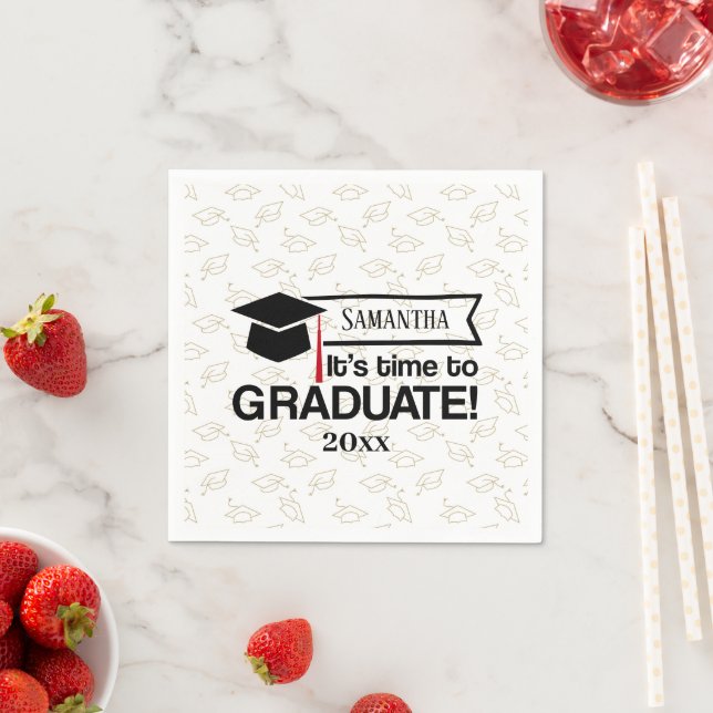 Custom Name and Year Graduation Gift Napkin (Insitu)