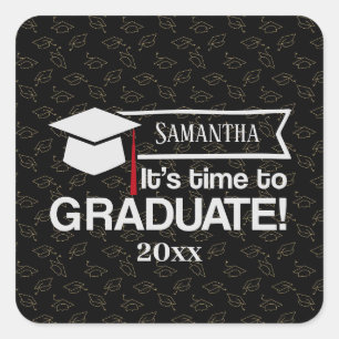 Custom Name and Year Graduation Gift Square Sticke Sticker
