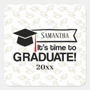 Custom Name and Year Graduation Gift Square Sticker