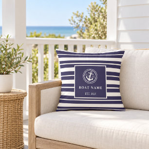 Custom Name and Year Nautical Cushion