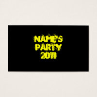 Custom Name and Year. Party. Yellow and Black