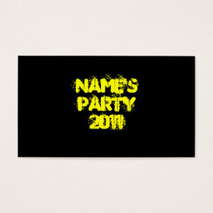 Custom Name and Year. Party. Yellow and Black