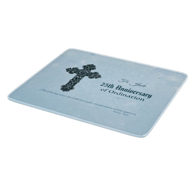 Custom Name & Anniversary Year Ordination, Priest Cutting Board (Corner)