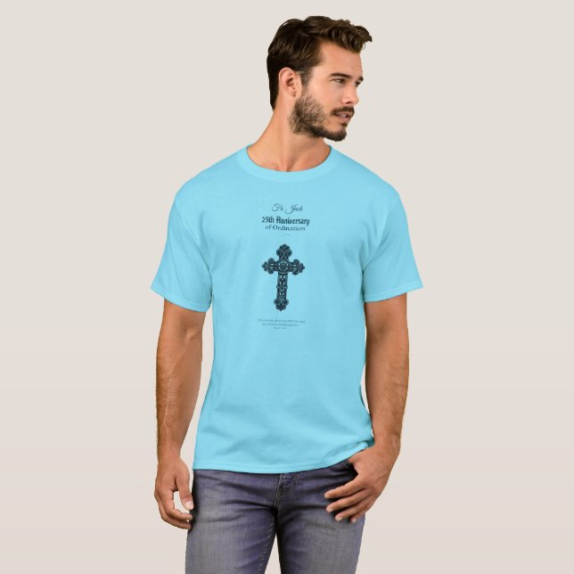 Custom Name & Anniversary Year Ordination, Priest T-Shirt (Front Full)