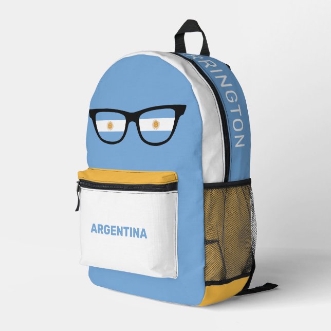 Custom Name Argentina Printed Backpack (Back Corner Right)