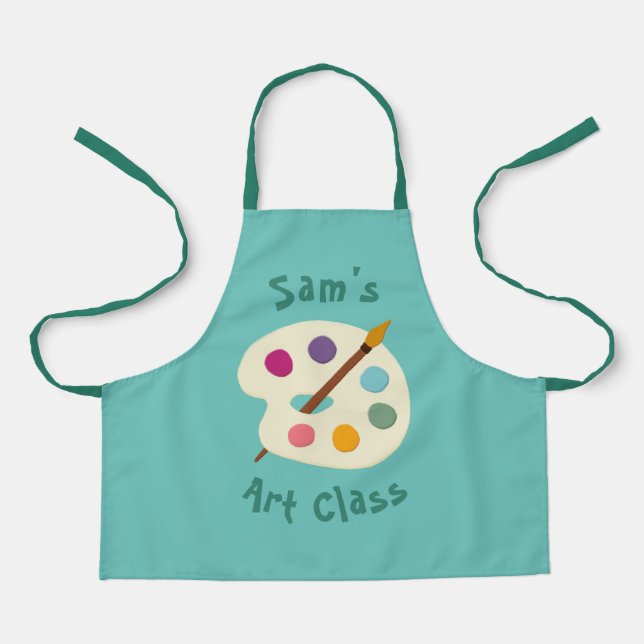 custom NAME Art class school Artist Apron (Front)
