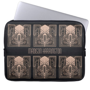 Custom Name Art Deco Laptop Sleeve