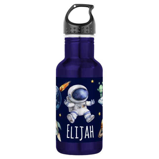 Custom Name Astronaut Space Planets  532 Ml Water Bottle (Front)