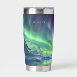 Custom Name Aurora Borealis Insulated Tumbler