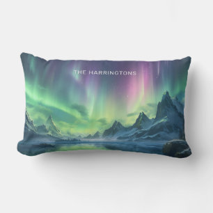Custom Name Aurora Borealis Lumbar Cushion