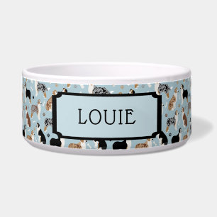 Custom Name Australian Shepherd Pattern Blue
