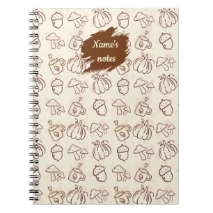 Custom Name Autumn Pattern Spiral Notebook
