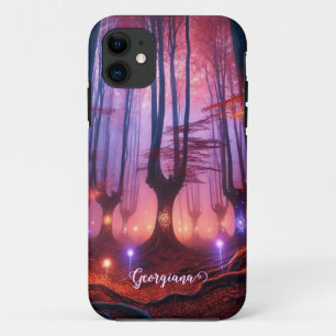 Custom Name Autumnal Enchanted Whimsigoth Forest Case-Mate iPhone Case