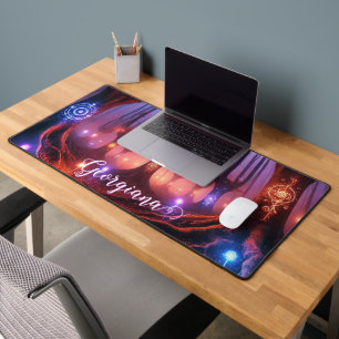Custom Name Autumnal Enchanted Whimsigoth Forest Desk Mat