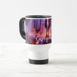 Custom Name Autumnal Enchanted Whimsigoth Forest Travel Mug