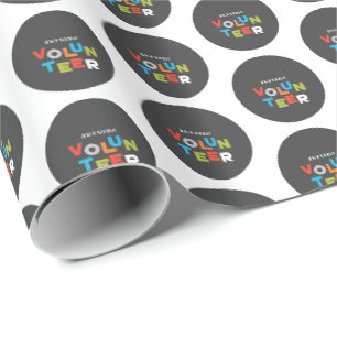 Custom Name, Awesome Volunteer Appreciation Wrapping Paper