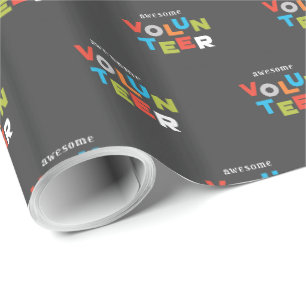 Custom Name, Awesome Volunteer Appreciation Wrapping Paper