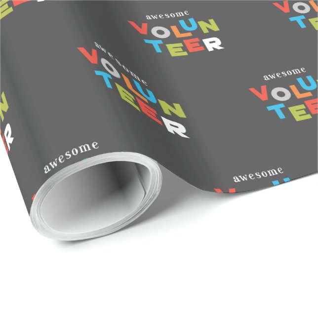 Custom Name, Awesome Volunteer Appreciation Wrapping Paper (Roll Corner)