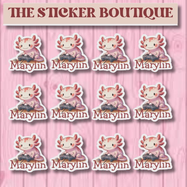 Custom Name Axolotl Gaming Sticker Pack (Creator Uploaded)