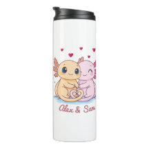 Custom Name Axolotl Valentine Thermal Tumbler