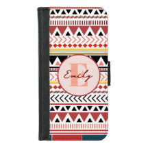 Custom Name Aztec Elegance Warm Red Ethnic Pattern