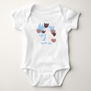 Custom name baby boy spring floral  bodysuit